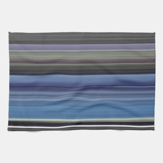 Linge De Cuisine Abstract #1: Blue and grey (Horizontal)