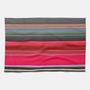 Linge De Cuisine Abstract #1: Red and Grey