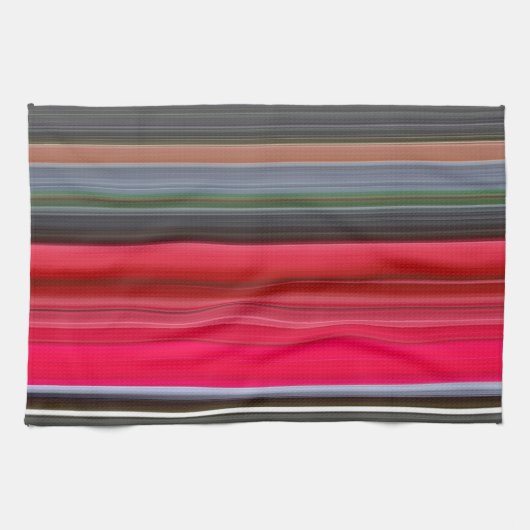 Linge De Cuisine Abstract #1: Red and Grey (Horizontal)