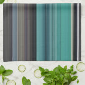 Linge De Cuisine Abstract #1: Teal and grey (Plié)
