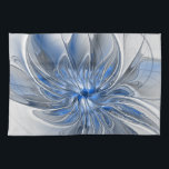 Linge De Cuisine Abstract Blue Gray Watercolor Fractal Art Flower<br><div class="desc">Unique fantasy flower with shades of blue and gray, abstract and elegant.
Design for your kitchen towel and more.</div>