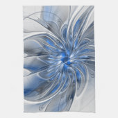 Linge De Cuisine Abstract Blue Gray Watercolor Fractal Art Flower (Vertical)