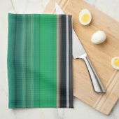 Linge De Cuisine Abstrait #1 : Vert et gris (Quart Plié)