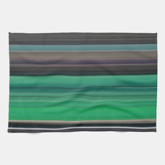 Linge De Cuisine Abstrait #1 : Vert et gris (Horizontal)