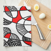 Linge De Cuisine Abstrait 211216 - Rouge (Quart Plié)