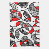 Linge De Cuisine Abstrait 211216 - Rouge (Vertical)