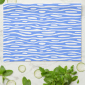 Linge De Cuisine Abstrait 280314 - Bleu bébé sur blanc (Plié)