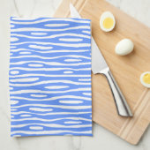 Linge De Cuisine Abstrait 280314 - Bleu bébé sur blanc (Quart Plié)