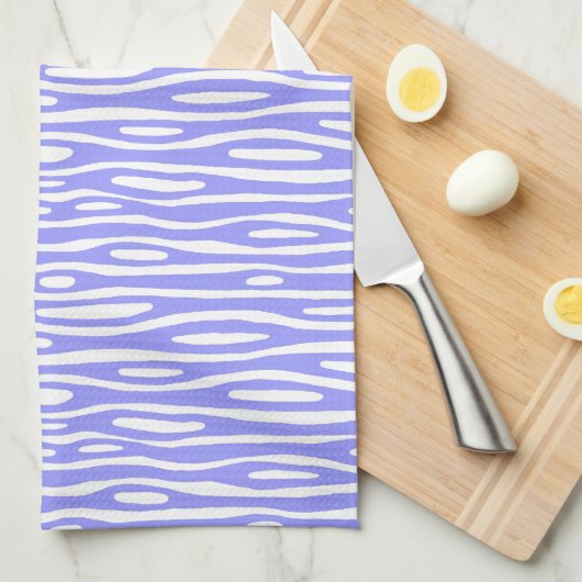 Linge De Cuisine Abstrait 280314 - Pastel Blue sur blanc (Quart Plié)