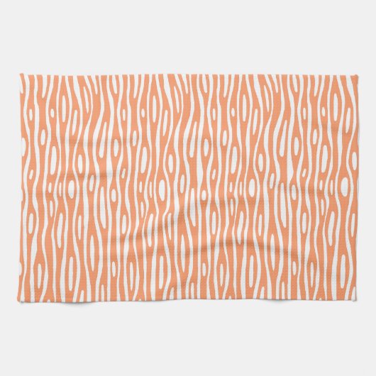 Linge De Cuisine Abstrait 280314 - Pêche sur blanc (Horizontal)