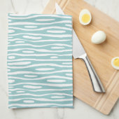 Linge De Cuisine Abstrait 280314 - Vert clair sur blanc (Quart Plié)