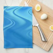 Linge De Cuisine Abstrait bleu ondulé (Quart Plié)