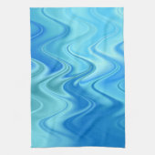 Linge De Cuisine Abstrait bleu ondulé (Vertical)