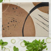 Linge De Cuisine Abstrait Brown minimaliste (Plié)