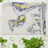 Linge De Cuisine Abstrait chameau....réplica (Plié)