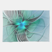 Linge De Cuisine Abstrait De Bleu, Art Fractal Moderne (Horizontal)