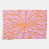 Linge De Cuisine Abstrait floral éclat motif pastel orange & rose (Horizontal)