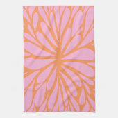 Linge De Cuisine Abstrait floral éclat motif pastel orange & rose (Vertical)