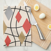 Linge De Cuisine Abstrait géométrique moderne du milieu du siècle (Quart Plié)