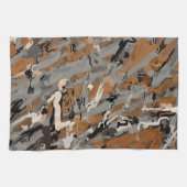 Linge De Cuisine Abstrait gris, noir et caramel (Horizontal)