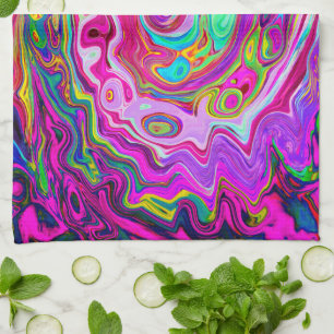 Linge De Cuisine Abstrait Groovy Rétro Tourbillon Arc-en-ciel Magen