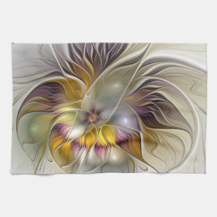 Linge De Cuisine Abstrait Imaginaire coloré Fleur moderne Fractal