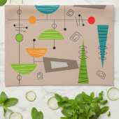 Linge De Cuisine Abstrait inspiré du milieu du siècle atomique #30 (Plié)