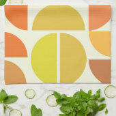 Linge De Cuisine Abstrait milieu du siècle moderne cercles orange j (Plié)