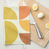 Linge De Cuisine Abstrait milieu du siècle moderne cercles orange j (Quart Plié)