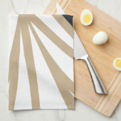 Linge De Cuisine Abstrait moderne Black White Gold (Quart Plié)