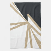 Linge De Cuisine Abstrait moderne Black White Gold (Vertical)