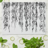 Linge De Cuisine Abstrait moderne noir et blanc tendance Motif (Plié)