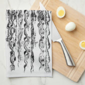 Linge De Cuisine Abstrait moderne noir et blanc tendance Motif (Quart Plié)