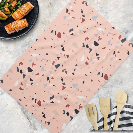 Linge De Cuisine Abstrait moderne Terrazzo Motif du milieu du siècl