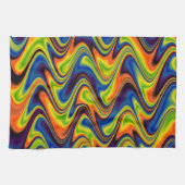 Linge De Cuisine Abstrait Multicolore Ondulé (Horizontal)