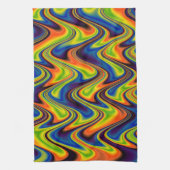 Linge De Cuisine Abstrait Multicolore Ondulé (Vertical)