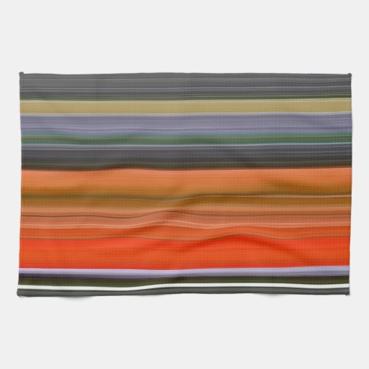 Linge De Cuisine Abstrait n° 1 : orange et gris (Horizontal)