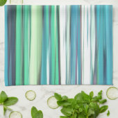 Linge De Cuisine Abstrait n° 2 : bleu vert d'eau (Plié)