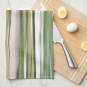 Linge De Cuisine Abstrait n° 2 : Flou vert olive (Quart Plié)