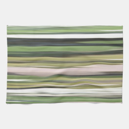 Linge De Cuisine Abstrait n° 2 : Flou vert olive (Horizontal)