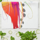 Linge De Cuisine Abstrait Oiseau de Paradise Paint Splatters (Plié)