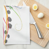 Linge De Cuisine Abstrait Oiseau de Paradise Paint Splatters (Quart Plié)