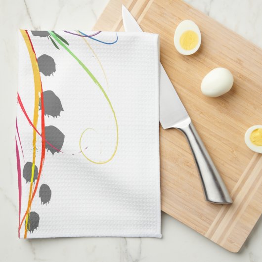 Linge De Cuisine Abstrait Oiseau de Paradise Paint Splatters (Quart Plié)