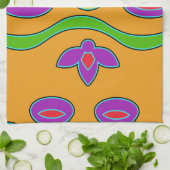 Linge De Cuisine Abstrait orange vif (Plié)