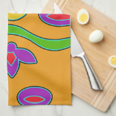 Linge De Cuisine Abstrait orange vif (Quart Plié)