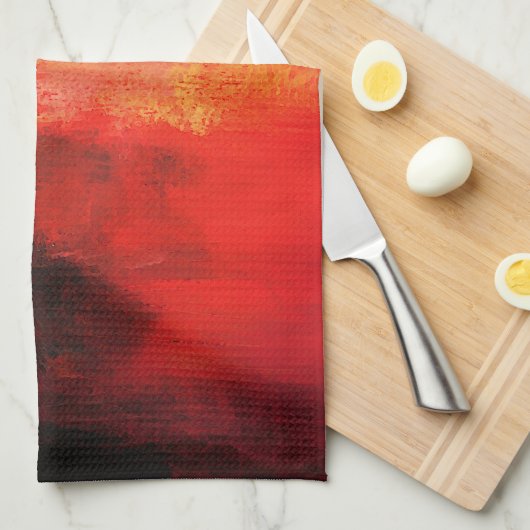 Linge De Cuisine Abstrait rouge créatif (Quart Plié)
