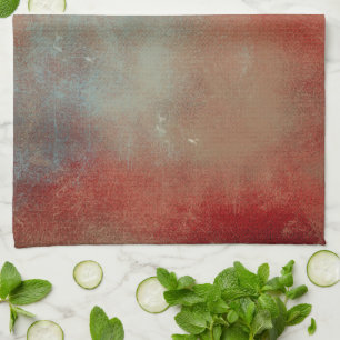 Linge De Cuisine Abstrait Rouge or bleu peint