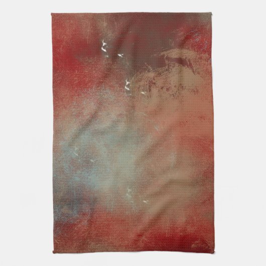 Linge De Cuisine Abstrait Rouge or bleu peint (Vertical)