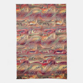 Linge De Cuisine Abstrait sculpté en dégradé saumon et rouge (Vertical)
