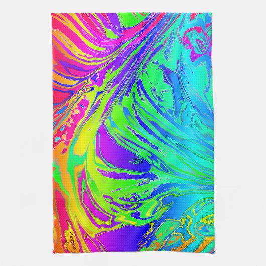 Linge De Cuisine Abstrait Splashing Rainbow Liquid (Vertical)
